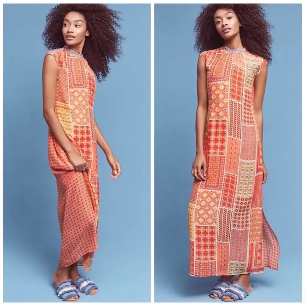Anthropologie Tanvi Kedia Sol Patchwork Beaded Dress Size XL - Picture 9 of 9